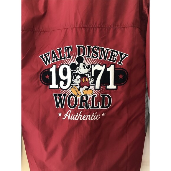 Walt Disney World‎ Parks  M Hooded Windbreaker Rain Jacket Coat RED GRAY 1971 - Picture 4 of 8